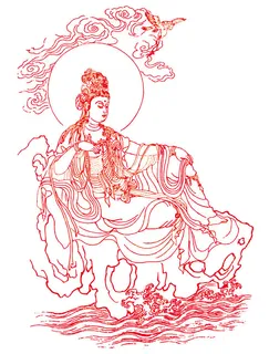 观音菩萨线条矢量素材