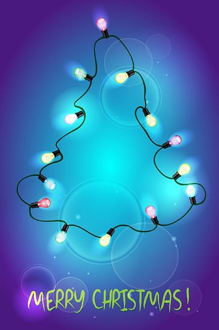 新年led灯圣诞树素材