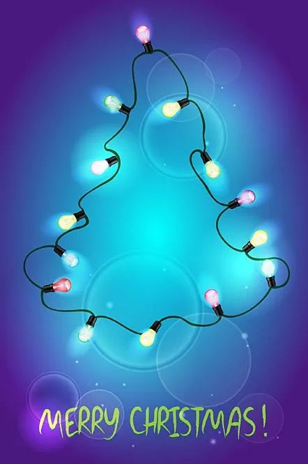 新年led灯圣诞树素材