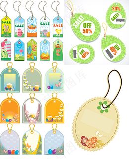 可爱吊牌标签设计矢量素材