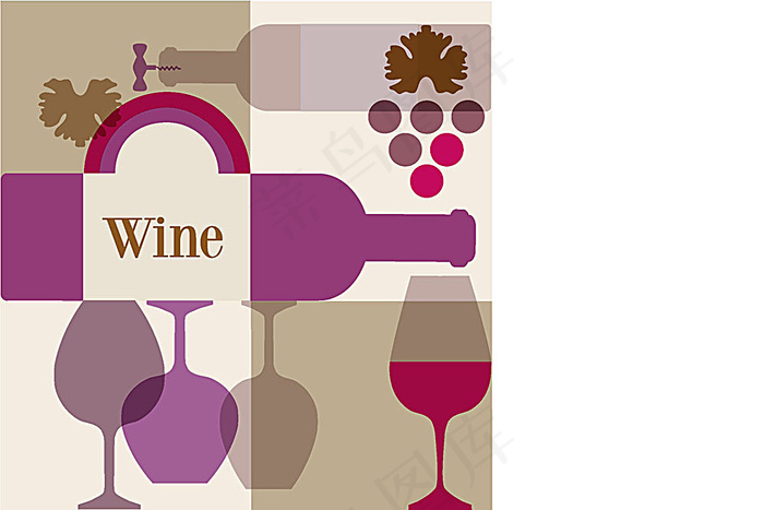 卡通红酒广告背景