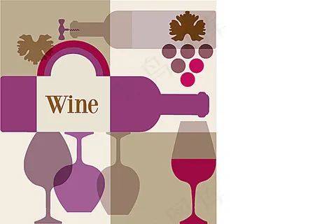 卡通红酒广告背景