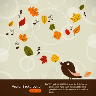 矢量动感枫叶创意海报背景