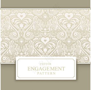 婚礼贺卡花纹矢量素材