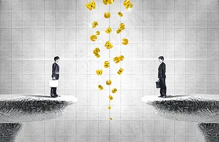 悬崖上的商务人士