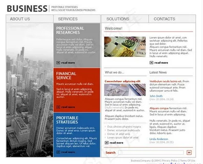 金融界风波psd网页模板