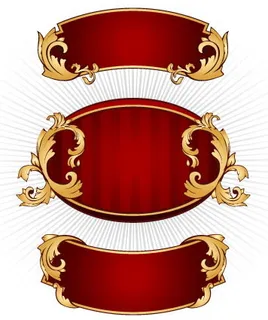 欧式华丽花纹公告牌矢量素材