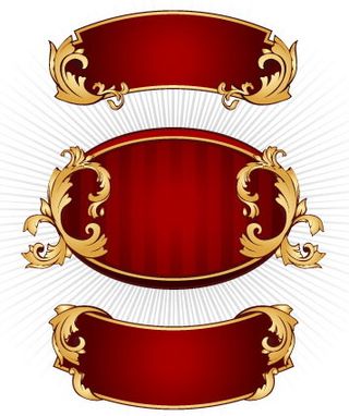 欧式华丽花纹公告牌矢量素材