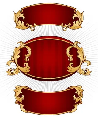 欧式华丽花纹公告牌矢量素材