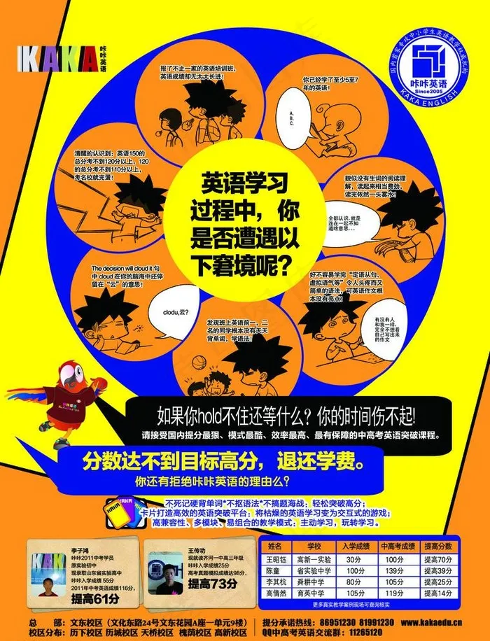 英语培训 漫画单张psd模版下载