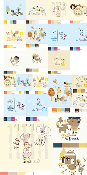 卡通动物插画矢量素材图片