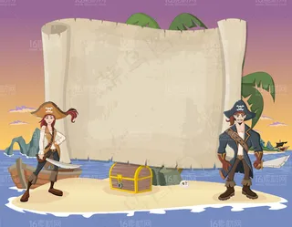 精美海盗卡通人物设计矢量素材