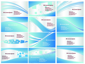 清爽蓝色名片卡片设计矢量素材