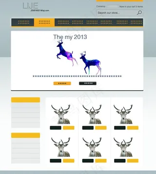 橙色简约网站模板图片