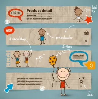 童趣儿童元素矢量素材-1