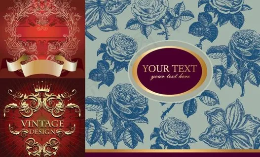 3款华丽欧式花纹矢量素材图片