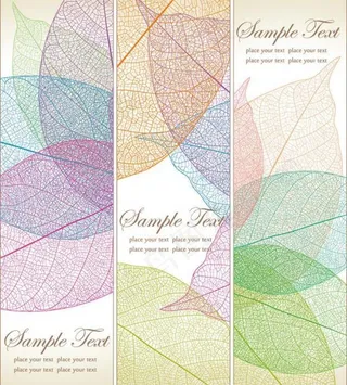 手绘线条绿叶树叶图片