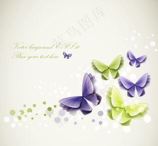 彩色抽象蝴蝶矢量素材