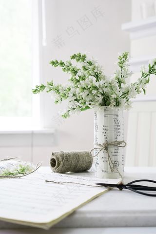 简约小清新文艺风插花静物摆拍背景