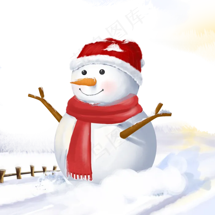 冬天堆雪人雪花雪地,免抠元素(2000*2000px 300 dpi )psd模版下载