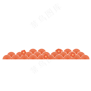 手绘红色新年云纹装饰手绘红色新年云纹装饰