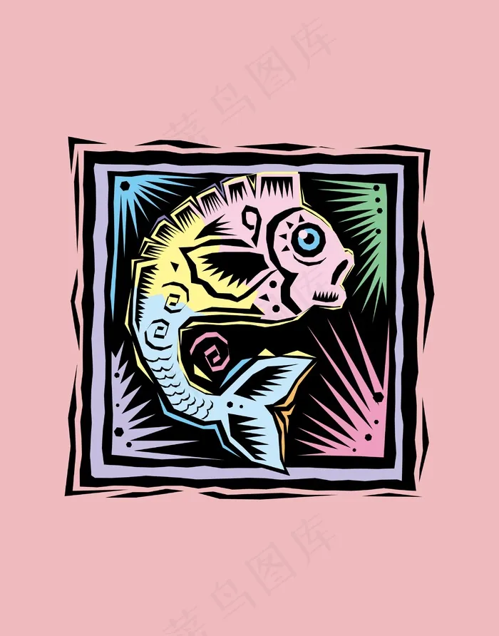 鱼简笔插画cdr矢量模版下载