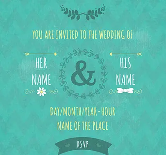 清新绿色婚礼邀请海报矢量素材图片