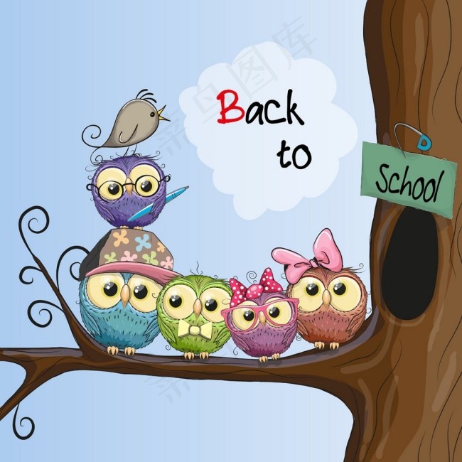 树枝上的猫头鹰图片