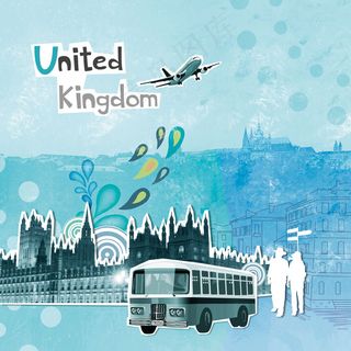 漫画英国写联合王国旅游psd素材
