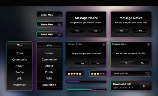 黑色金属质感图标按钮PSD分层素材