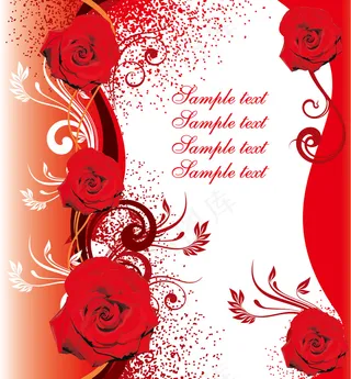 矢量时尚花纹红色背景