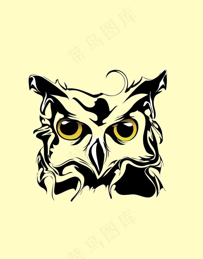 猫头鹰插画cdr矢量模版下载