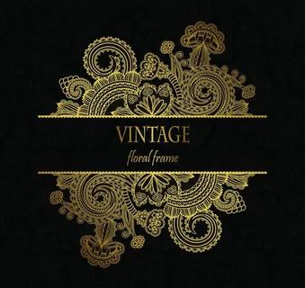 欧式金色复古花纹图片