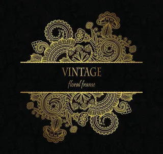 欧式金色复古花纹图片