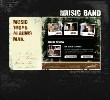 个性怀旧网站psd模板