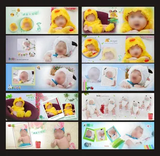 儿童艺术相册模板PSD素材