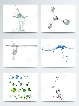 水珠和气泡结合绿色蓝色