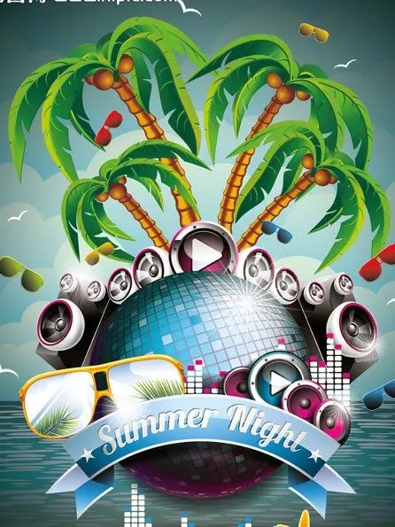 夏天主题矢量素材图片eps,ai矢量模版下载