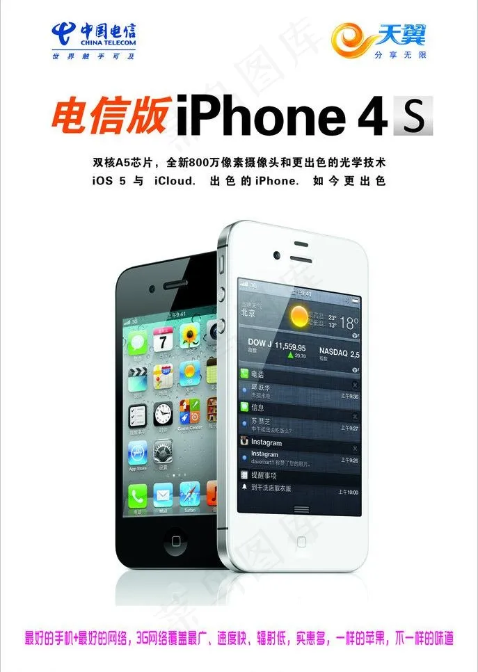 中国电信版iphone图片psd模版下载