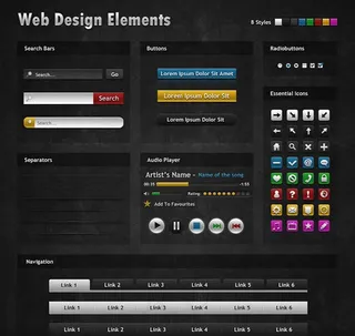 网页搜索框控件psd素材
