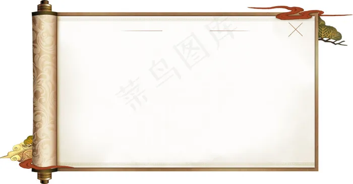 手绘纹理卷轴元素