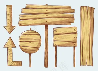 矢量风格的手绘木材料