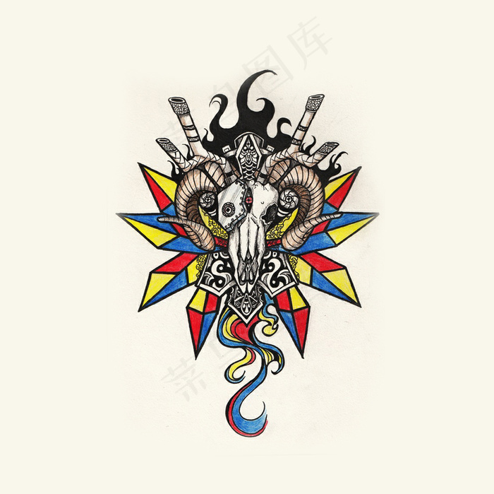 位图 插画 徽章标记 动物 羊头 ...