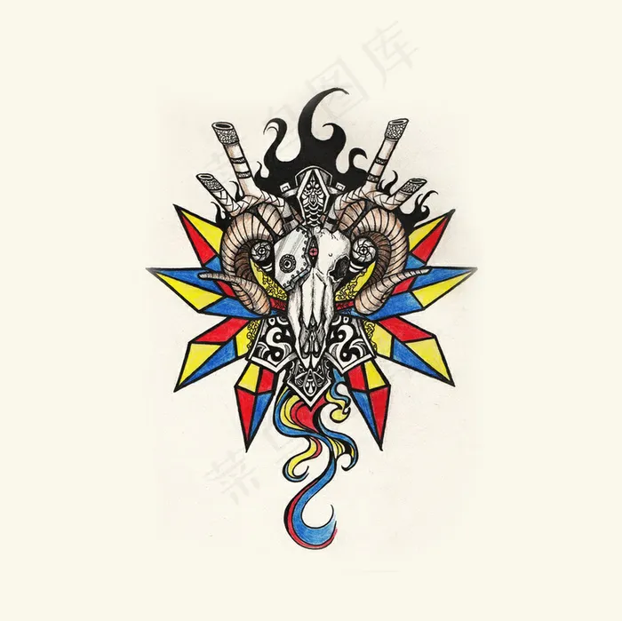 位图 插画 徽章标记 动物 羊头 ...