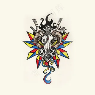 位图 插画 徽章标记 动物 羊头 ...