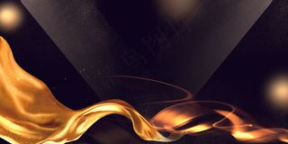 狗年黑金大气年会签到展板舞台背景