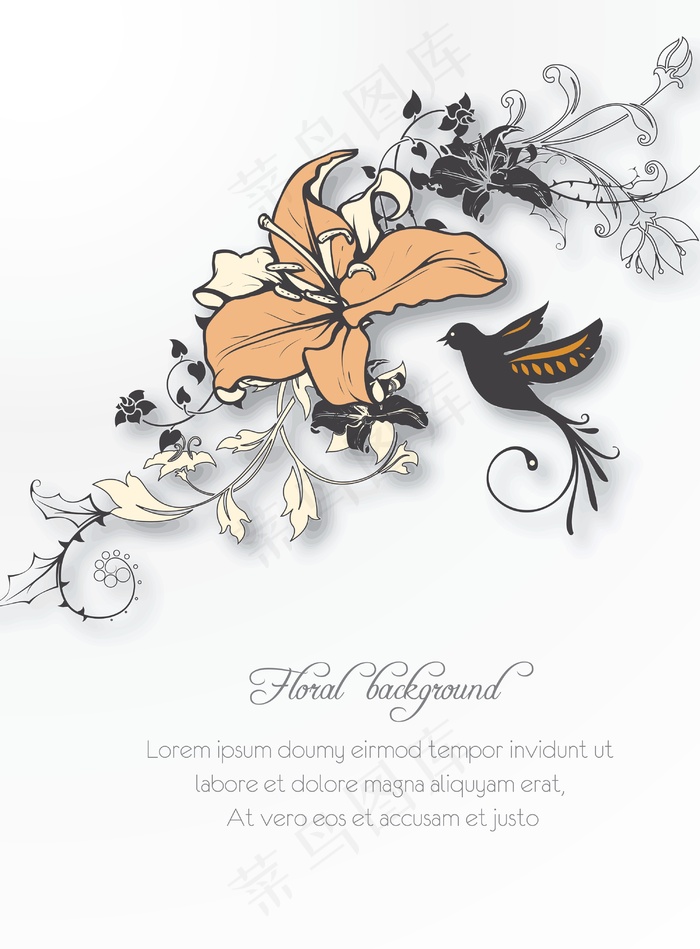 花在春天的花朵矢量插图