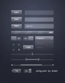 透明玻璃按钮psd素材