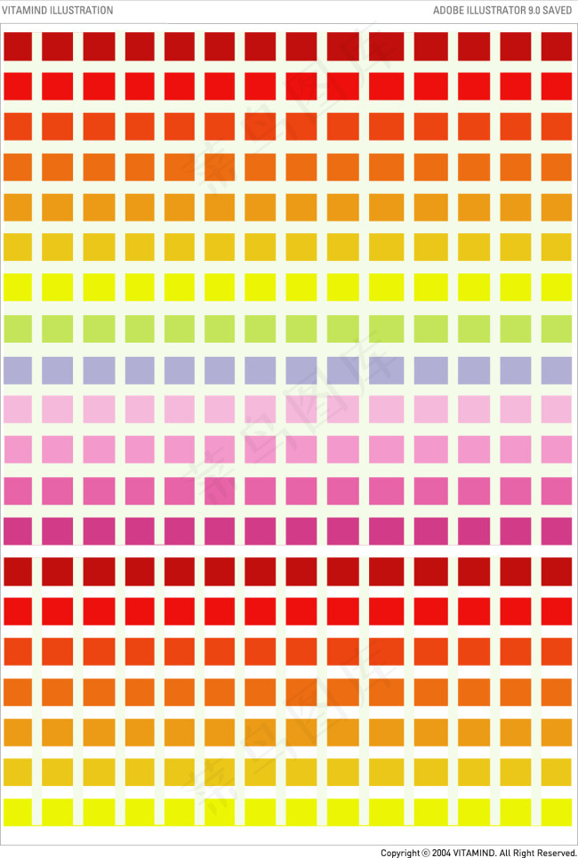 多彩渐变小方块排列ai矢量模版下载