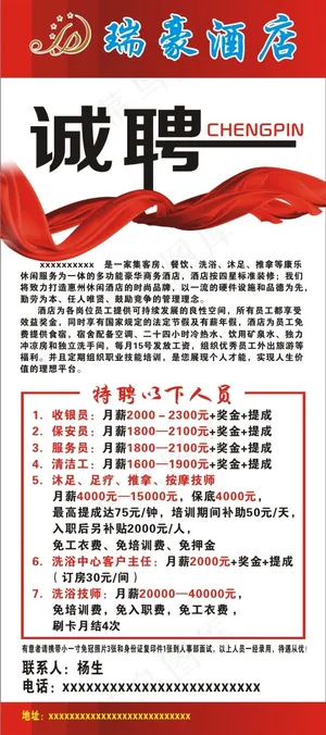 酒店招聘海报